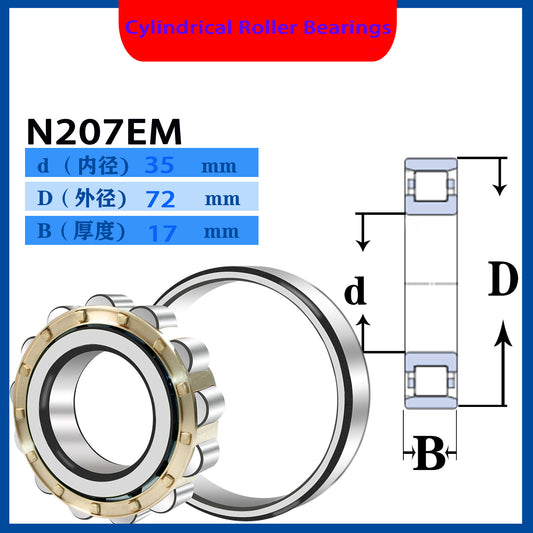 WZZG 2PCS High quality cylindrical roller bearings N207 NJ207 NU NUP207 RN RNU NF207EM N NJ NU207E 35*72*17mm