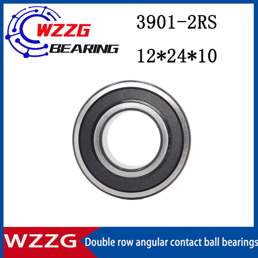 WZZG 3901- 2RS (4pcs/lot)High quality double row angular contact ball bearings 12*24*10 mm