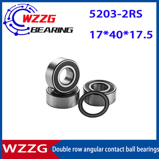 WZZG 5203-2RS(4pcs/lot) High quality double row angular contact ball bearing 17*40*17.5mm