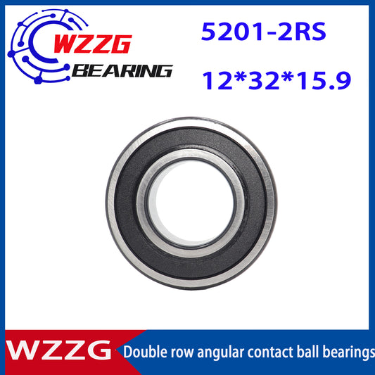 WZZG 5201-2RS(6pcs/lot) High quality double row angular contact ball bearing 12*32*15.9mm