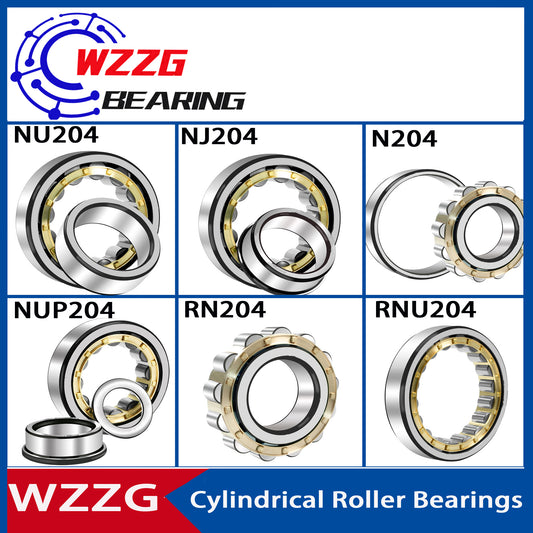WZZG 2PCS High quality cylindrical roller bearings N204 NJ204 NU NUP204 RN RNU204EM NF204EM 20*47*14mm
