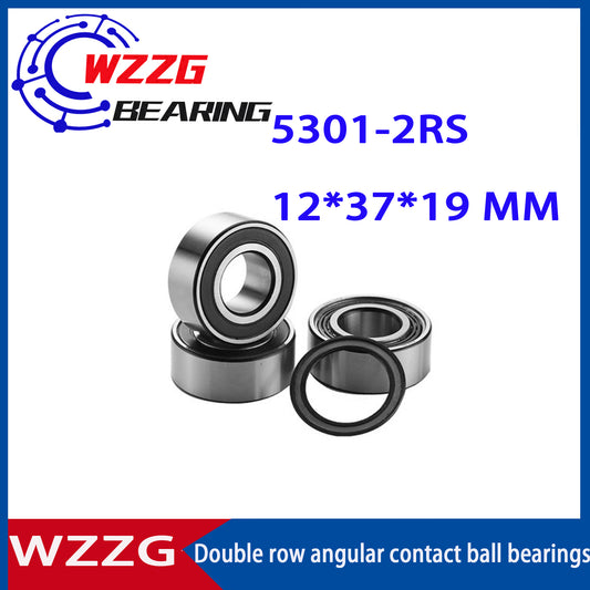 WZZG 5301-2RS(4pcs/lot) High quality double row angular contact ball bearing 12*37*19 mm