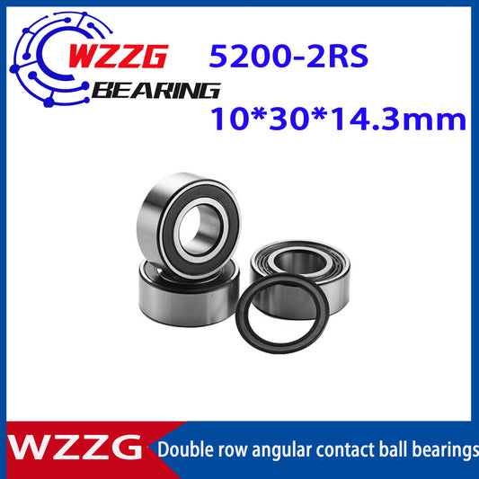 WZZG 5200-2RS(6pcs/lot) High quality double row angular contact ball bearing 10*30*14.3mm