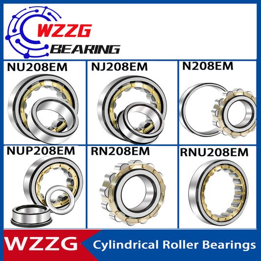 WZZG 1PCS High quality cylindrical roller bearings N208 NJ208 NU NUP208 RN RNU NF208EM N NJ NU208E 40*80*18mm