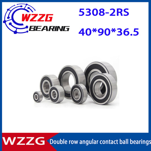 WZZG 5308-2RS(1pcs) High quality double row angular contact ball bearing 40*90*36.5 mm