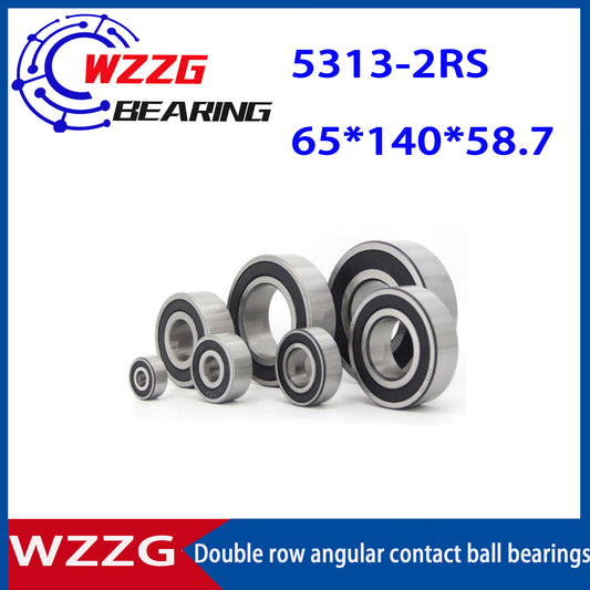 WZZG 5313-2RS(1pcs) High quality double row angular contact ball bearing 65*140*58.7 mm