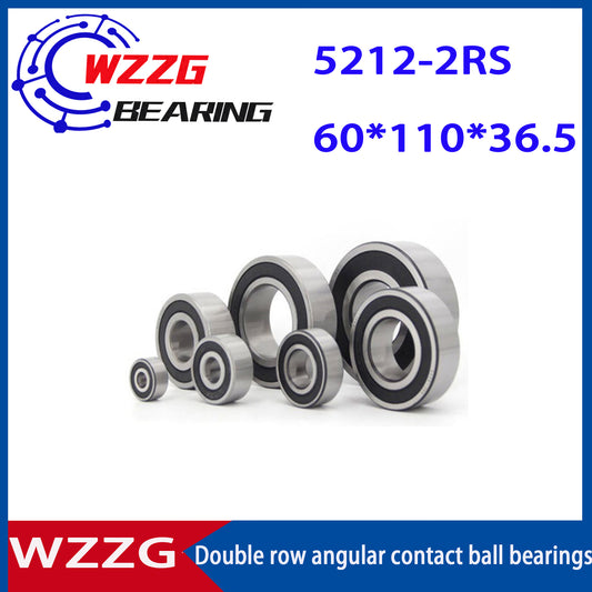 WZZG 1pcs 5212-2RS High quality double row angular contact ball bearing 60*110*36.5mm