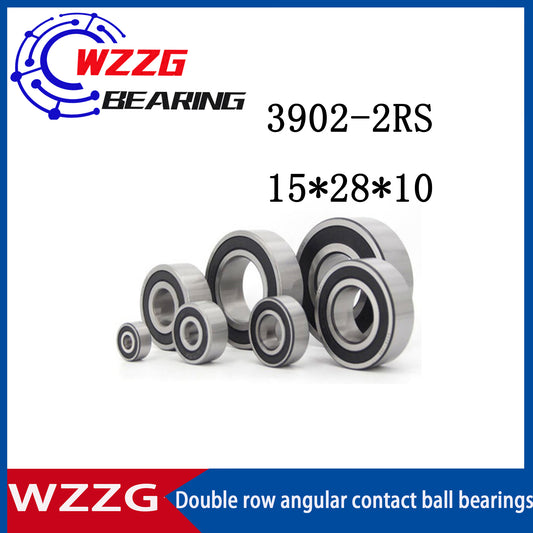 WZZG 3902- 2RS (4pcs/lot)High quality double row angular contact ball bearings 15*28*10 mm