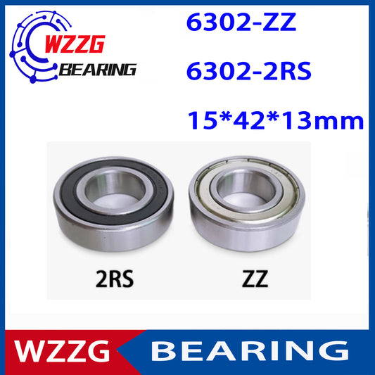 WZZG 10PCS/lot High Quality Bearing Steel Deep Groove Ball Bearing 6302ZZ 2RS Size 15*42*13mm