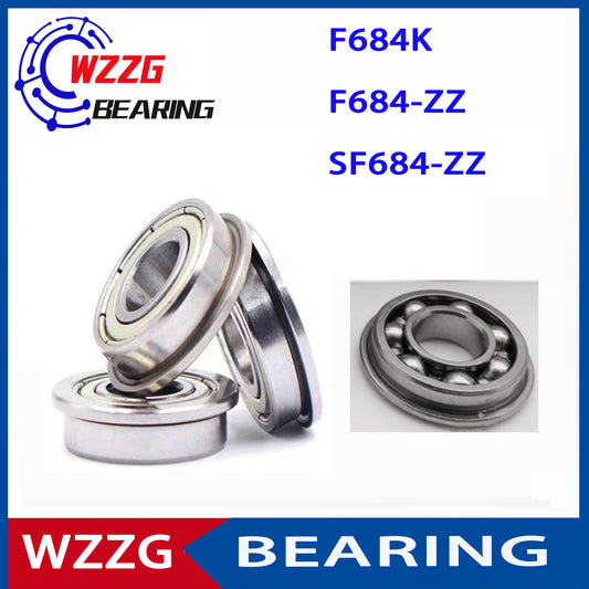 WZZG 20PCS F684 Open 4*9*4mm double shield 440C stainless steel flange F684 SF684ZZ ball bearing