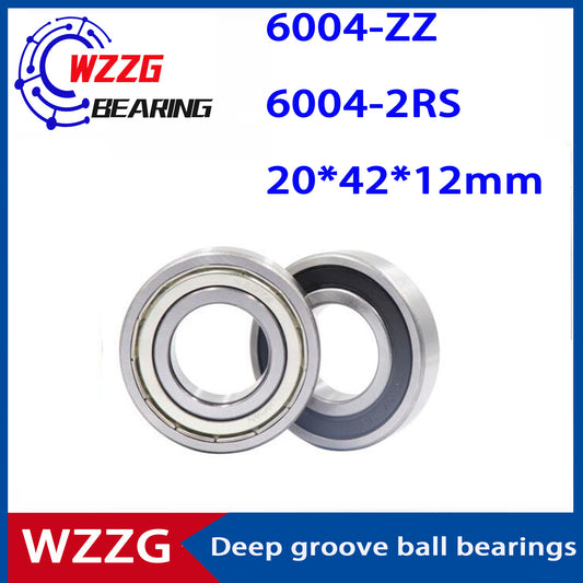 WZZG 10PCS/lot High Quality Bearing Steel Deep Groove Ball Bearing 6004ZZ 2RS Size 20*42*12mm