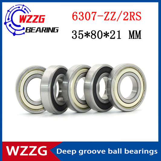 WZZG Deep groove ball bearing 6307-ZZ 2RS (2pcs/lot) 35*80*21 mm double seal high quality bearings