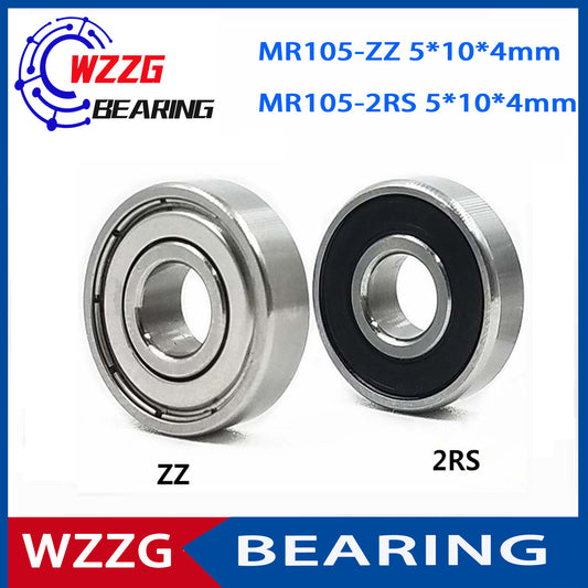 WZZG 20pcs MR105ZZ L-1050 MR105 Miniature Ball Bearings Double Seal Ball Bearing MR105-2RS 5x10x4mm