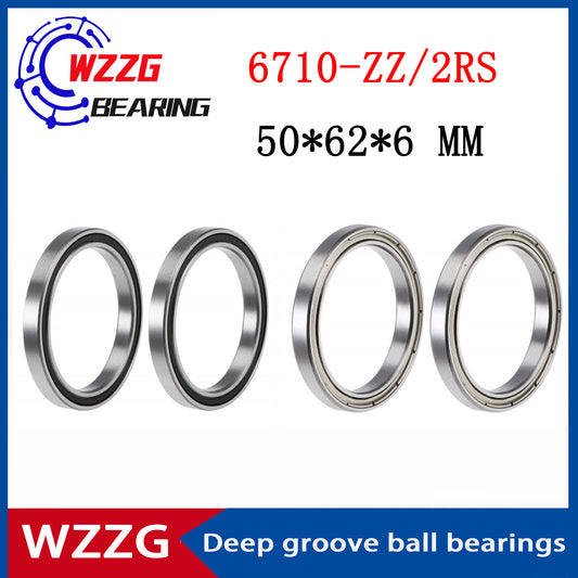 WZZG 6710-ZZ 2RS (4 pieces/lot) thin wall high-quality bearings 50*62*6 mm deep groove ball bearings