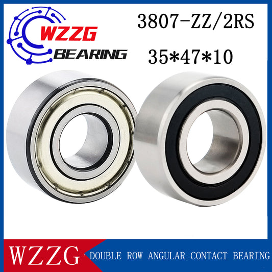 WZZG 3807-ZZ 2RS (2pcs/lot)High quality double row angular contact ball bearings 35*47*10 mm
