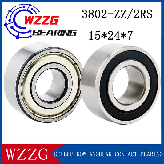 WZZG 3802-ZZ 2RS (4pcs/lot)High quality double row angular contact ball bearings 15*24*7 mm