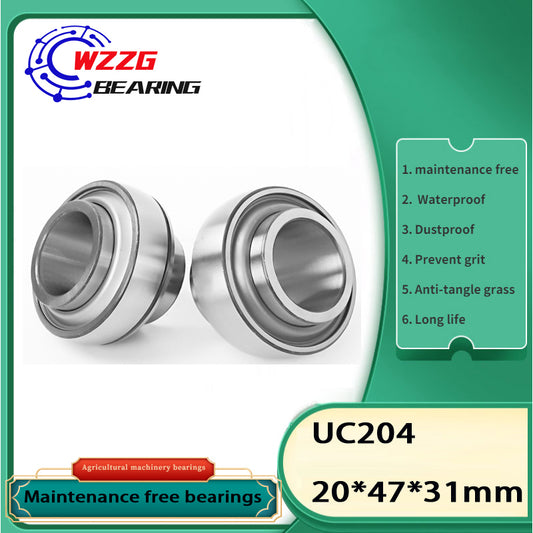 WZZG 2pcs/lot maintenance-free outer spherical bearing UC 204 special bearing for agricultural machinery