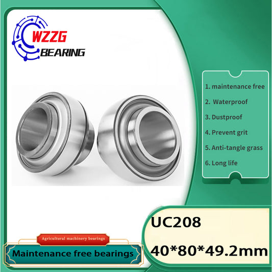 WZZG 1pcs Maintenance-free outer spherical bearing UC 208 special bearing for agricultural machinery