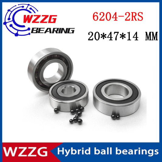 WZZG 6204-2RS(1pcs) 20*47*14 mm Hybrid ceramic SI3N4 deep groove ball bearing