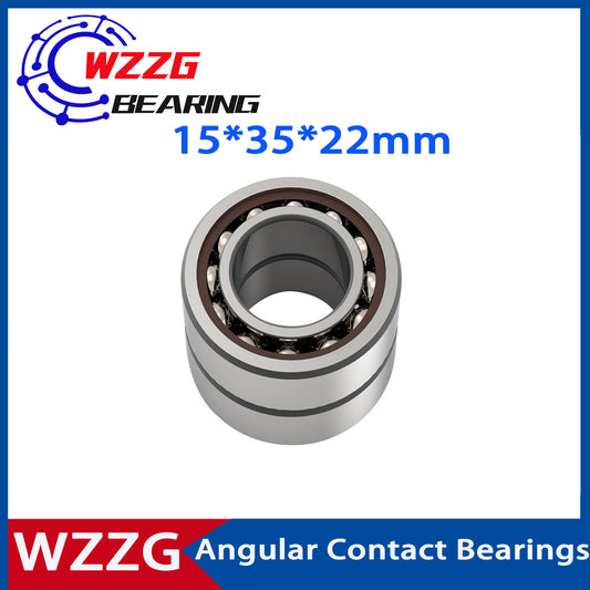 WZZG a pair 7202 15x35x11 mm Angular Contact Ball Bearings 7202DB DF DT 15x35x22 mm