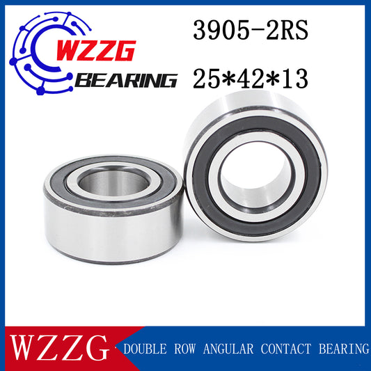 WZZG 3905- 2RS (2pcs/lot)High quality double row angular contact ball bearings 25*42*13 mm