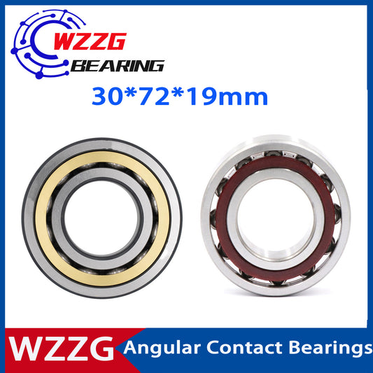 WZZG 2pcs/lot 7306AC ACM 30x72x19 mm angular contact bearings high quality bearings