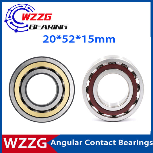 WZZG 4pcs/lot 7304AC ACM 20x52x15 mm angular contact bearings high quality bearings