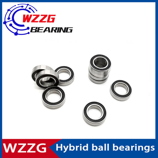 WZZG 2PC/lot Thin-walled deep groove ball bearing 6801-2RS bicycle hybrid ceramic bearing 12*21*5mm