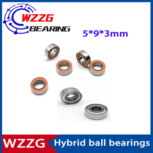 WZZG 4PC/lot SMR95 5*9*3mm Stainless Steel Hybrid Ceramic Ball Bearing High Speed