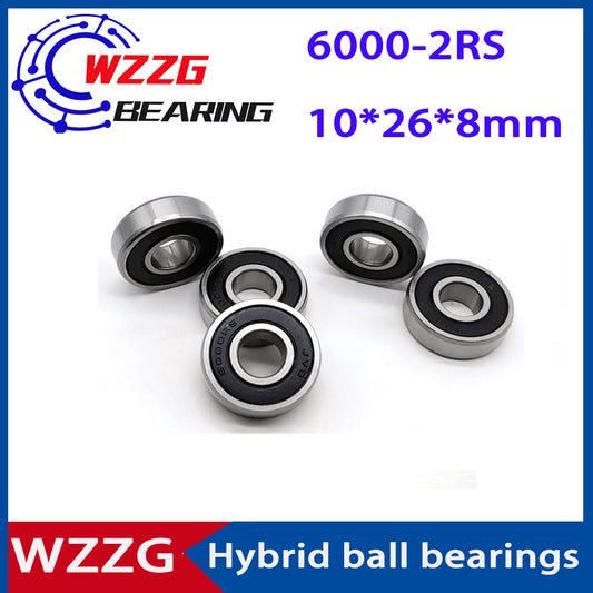 WZZG 2PC/lot 6000-2RS bicycle hybrid ceramic ball bearings 10*26*8mm hub bearings