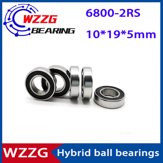 WZZG 2PC/lot 6800 2RS hybrid ceramic ball bearing boutique bicycle special bearing 10*19*5mm high speed