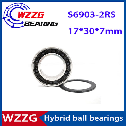 WZZG 2PC/lot Stainless steel ball bearing S6903 hybrid ceramic ball bearing 17*30*7mm