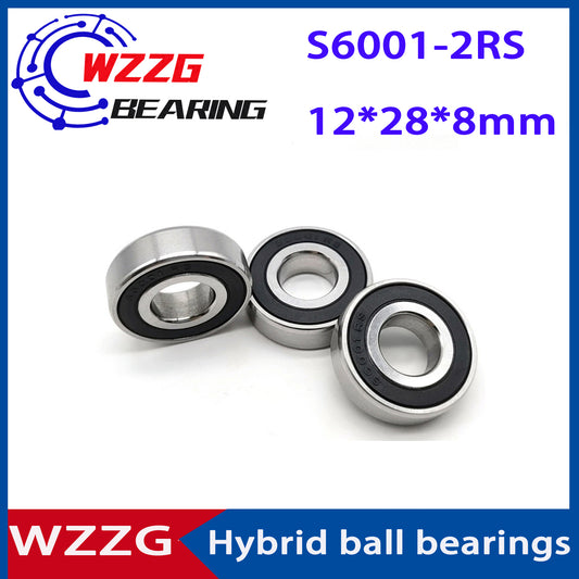 WZZG 2PC/lot S6001 stainless steel hybrid ceramic ball bearing 12*28*8mm bicycle balance car bearing