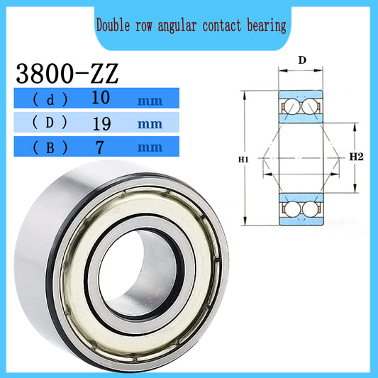 WZZG 3800-ZZ 2RS (4pcs/lot)High quality double row angular contact ball bearings 10*19*7 mm