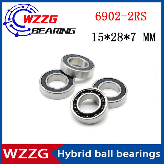 WZZG 6902 Hybrid Ceramic Bearing 15*28*7 mm ABEC-1 ( 1 PC ) Bicycle Bottom Brackets & Spares 6902RS Si3N4 Ball Bearings