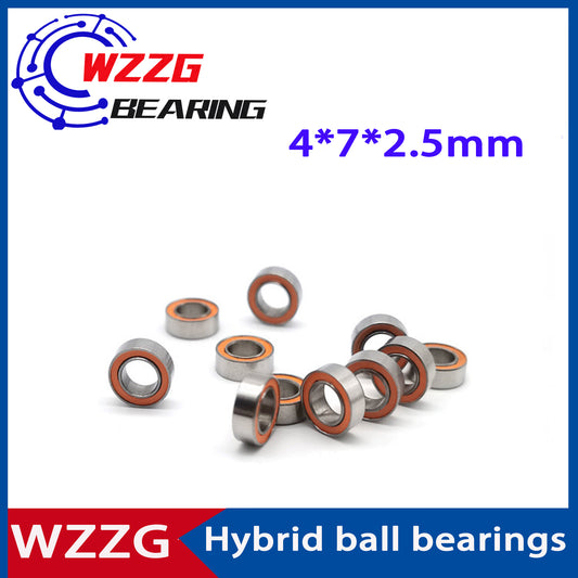 WZZG 4PC/lot SMR74 water drop wheel fishing gear fishing line wheel bearings 4*7*2.5 stainless steel hybrid ceramic bearings