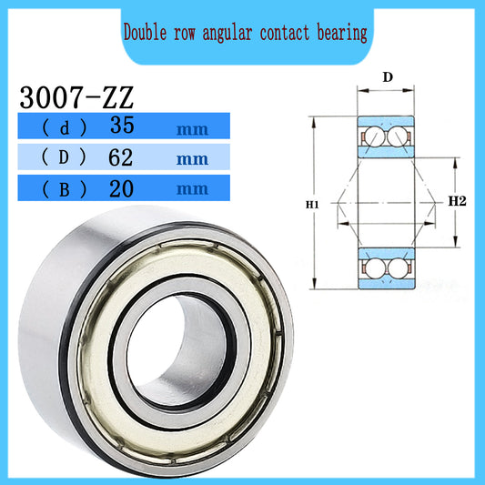 WZZG 3007-ZZ 2RS (2pcs/lot)High quality double row angular contact ball bearings 35*62*20 mm