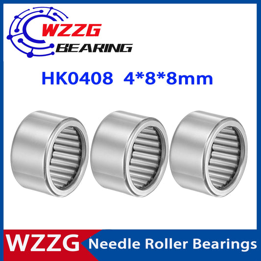 HK0408 ( 40pcs ) Drwan Cup Caged Needle Roller Bearing inner diameter 4 outer diameter 8 height 8mm
