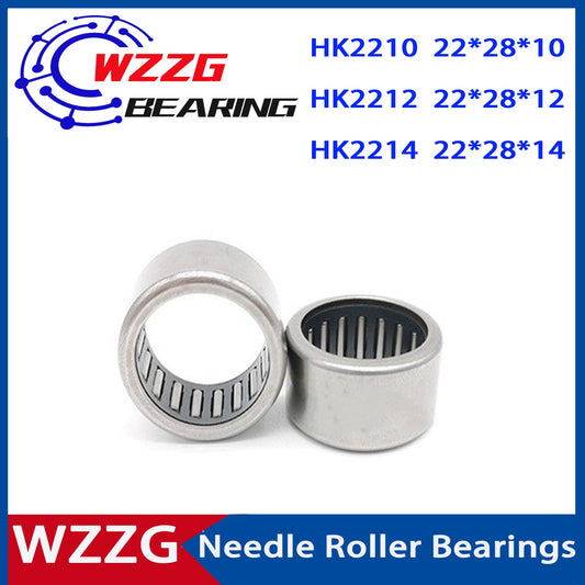 WZZG 10pcs HK2210 HK2212 HK2214 Drawn cup cage needle roller bearings Inner diameter 22 Outer diameter 28 height 10 12 14mm