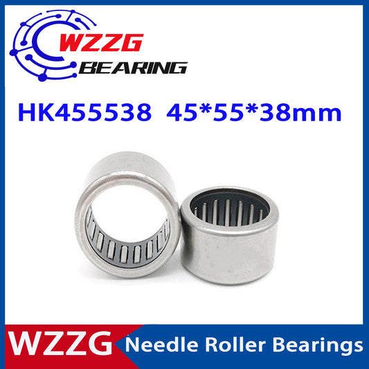 WZZG HK455538 ( 2pcs ) Drwan Cup Caged Needle Roller Bearing inner diameter 45 outer diameter 55 height 38 mm