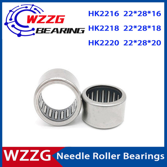 WZZG 10pcs HK2216 HK2218 HK2220 HK2230Drawn cup cage needle roller bearings inner diameter 22 outer diameter 28 height 16 18 20 30 mm