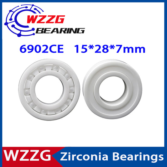 WZZG 6902 Full Ceramic Bearing ZrO2 2PC 15*28*7 mm Ceramic ball bearing slide 6902CE 6902CE-2RS