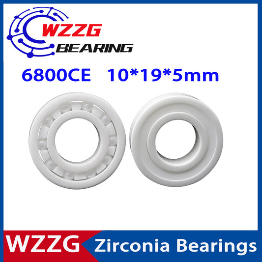 WZZG 6800 Full Ceramic Bearing ZrO2 2PC/lot 10*19*5 mm Ceramic ball bearing slide 6800CE 6800CE-2RS