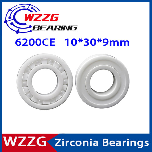 WZZG 6200 Full Ceramic Bearing ZrO2 1PC 10*30*9 mm Ceramic ball bearing slide 6200CE 6200CE-2RS