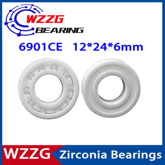 WZZG 6901 Full Ceramic Bearing ZrO2 2PC 12*24*6 mm Ceramic ball bearing slide 6901CE 6901CE-2RS