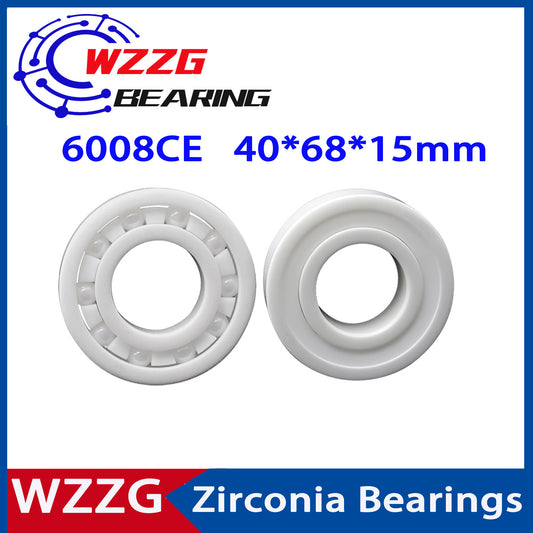 WZZG 6008 Full Ceramic Bearing ZrO2 1PC 40*68*15 mm Ceramic ball bearing slide 6008CE 6008CE-2RS