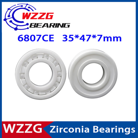 WZZG 6807 Full Ceramic Bearing ZrO2 1PC 35*47*7 mm Ceramic ball bearing slide 6807CE 6807CE-2RS