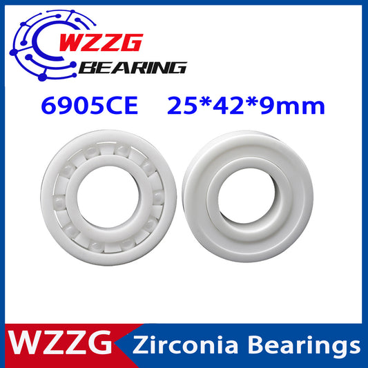 WZZG 6905 Full Ceramic Bearing ZrO2 1PC 25*42*9 mm Ceramic ball bearing slide 6905CE 6905CE-2RS