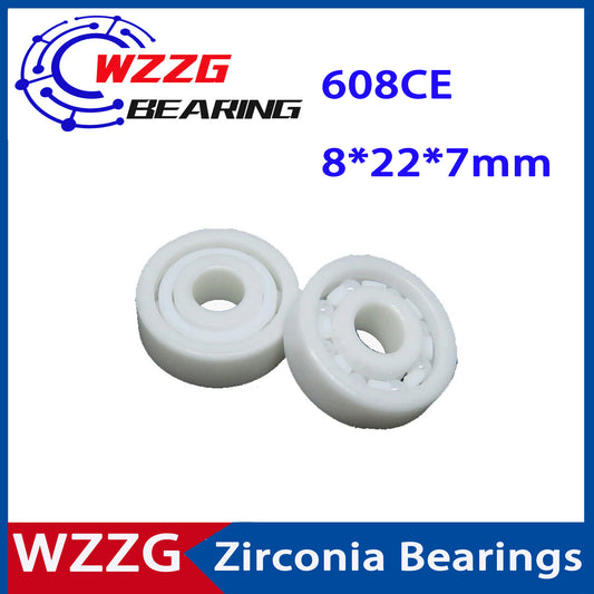 WZZG 608 Full Ceramic Bearing ZrO2 2PC 8*22*7 mm Ceramic ball bearing slide 608CE 608CE-2RS