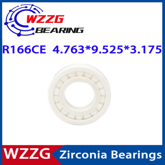 WZZG R166 Full ceramic bearing ZrO2 2PC/lot 4.763*9.525*3.175 mm ceramic ball bearing R166CE